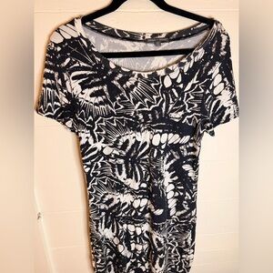 Threads 4 Thought Black and White Abstract Patterned Dress